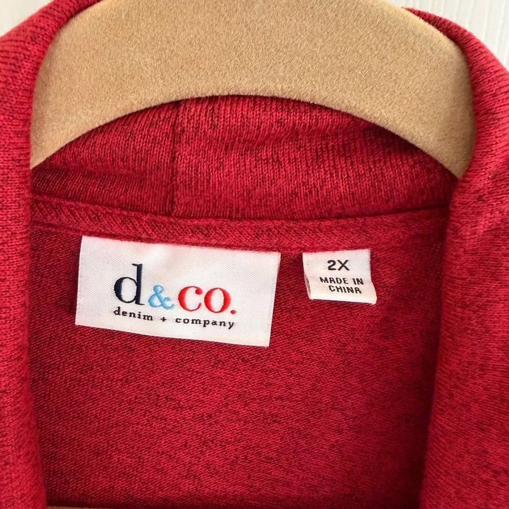 Red Women's Drape Cardigan - Picture 3 of 4